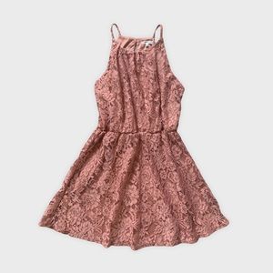Maurices Dress Size Medium Beautiful Dusty Pink Lace Flower Dress Built in Slip